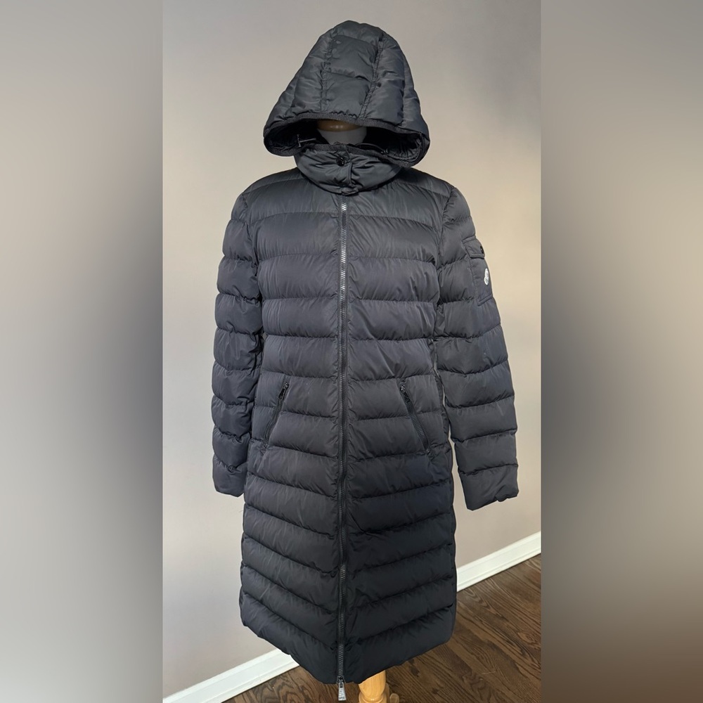 Moncler Mokamat Mid-length Down Performance Hooded Coat Lux Matte Black Size 5